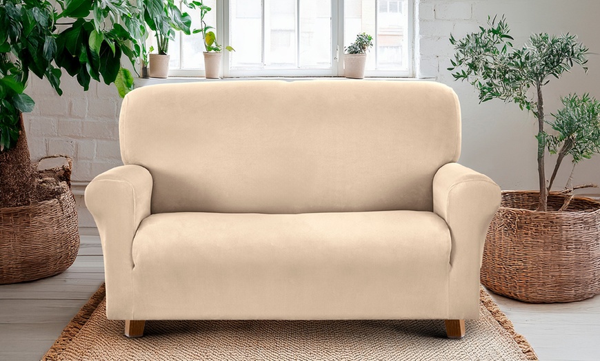 Image 17: Housse de fauteuil ou de canapé en velours DANKOV