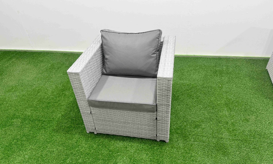 Image 5: Fimous Weather-Resistant PE Rattan-Effect Garden Sofa Set 