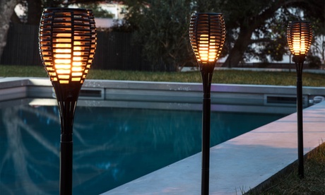 1, 2 ou 4 lampes torches LED imitation flamme solaire