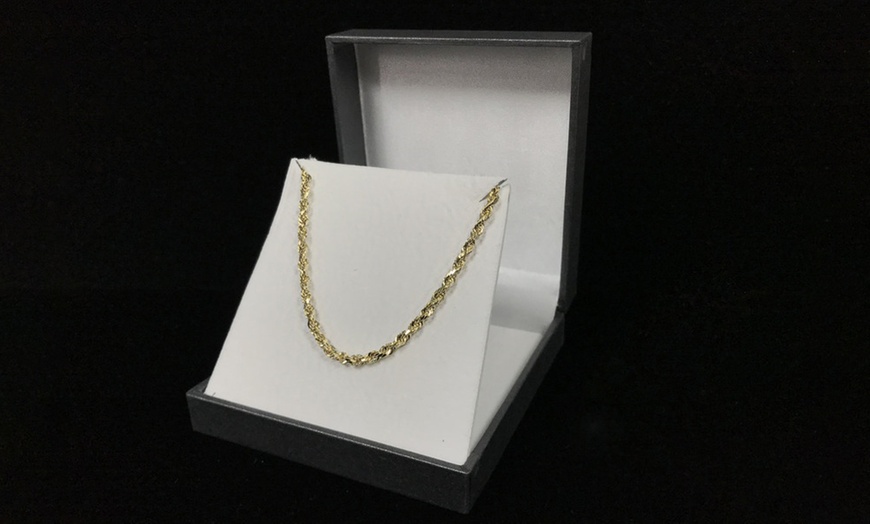 14k gold 3mm diamond cut rope chain necklace by moricci