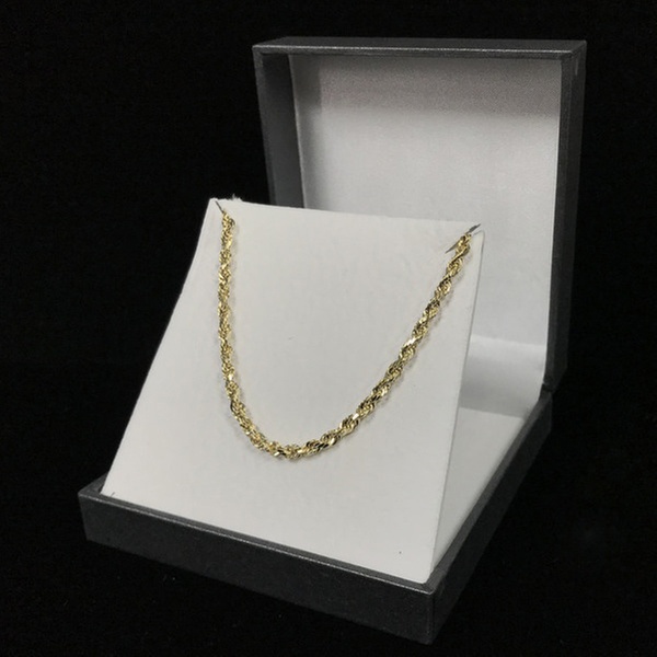 14k gold 3mm diamond cut rope chain necklace by moricci