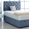 Image 5: Linen Ottoman Divan Bed with Mattress and Chesterfield Headboard

