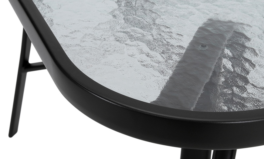 Image 28: Garden Rippled Tempered Glass Table Set