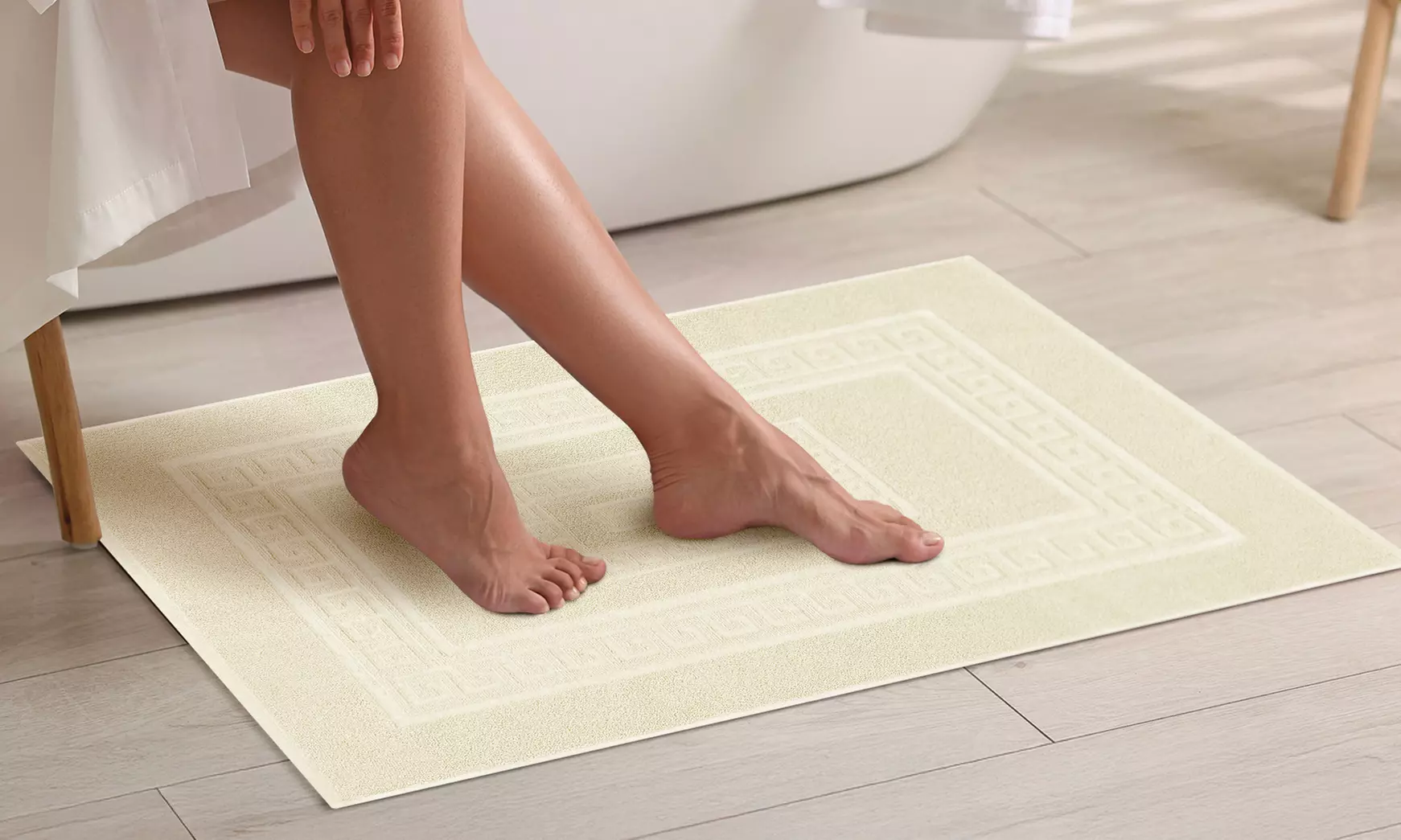 Alfombrilla de baño de tejido jacquard de alta absorción