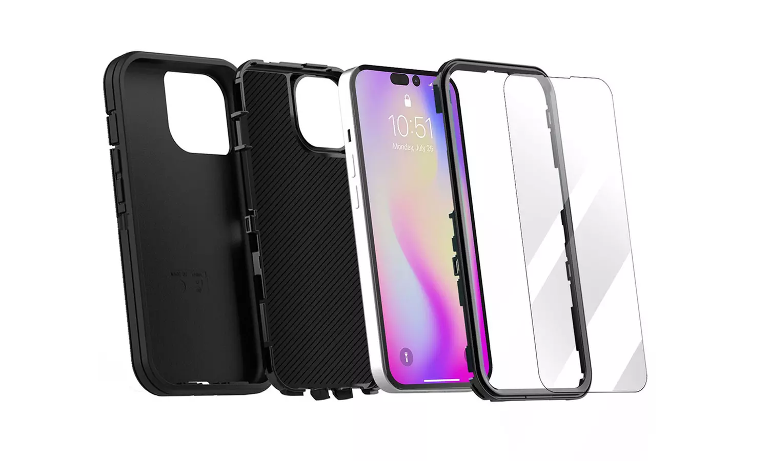 For iPhone 14 Pro Case Heavy Duty Shockproof Hybrid Hard Cover Screen Protector