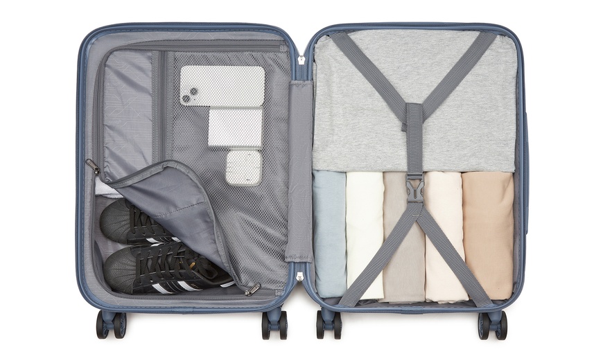 Image 3: KONO One or Three Piece Hard Shell ABS+PC Luggage Denim Blue 