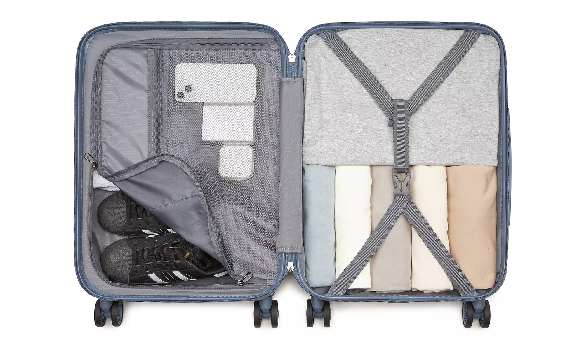 KONO One or Three Piece Hard Shell ABS+PC Luggage Denim Blue