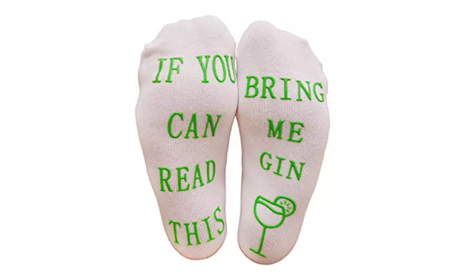 1, 2 ou 4 paires de chaussettes avec slogan 'Bring me Gin' - Second Medium