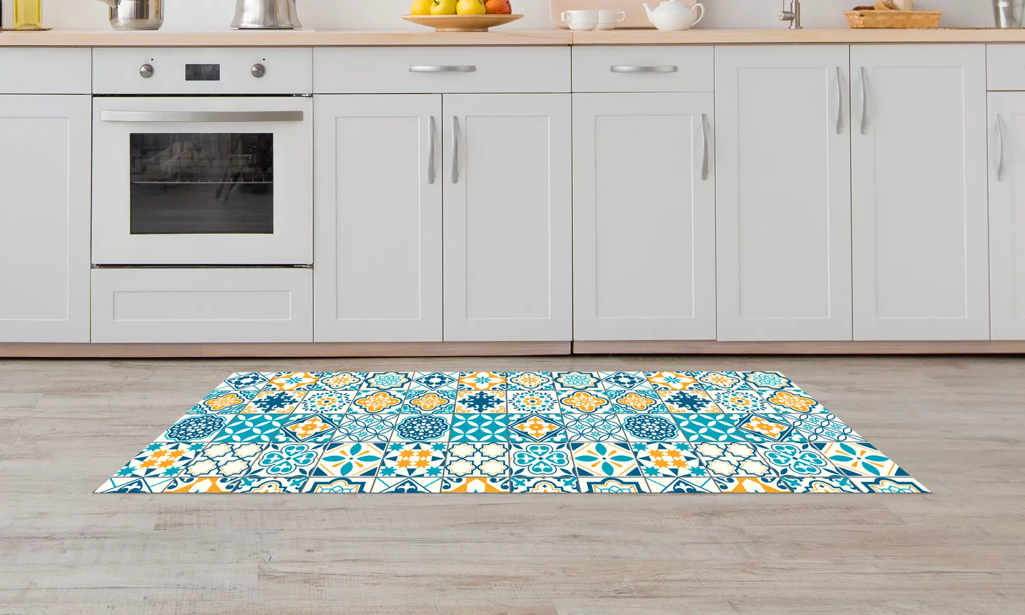Non-Slip Kitchen Runner Rug with Digital Print