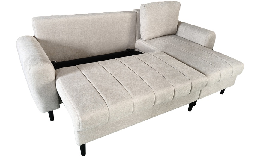 Image 8: DS Living Sienna 3 Seater Corner Sofa Bed with Storage