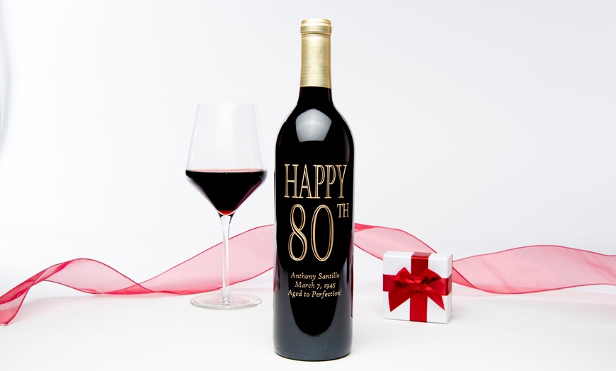Image 7: Personalized Birthday Gift - Custom Etched Wine Bottle