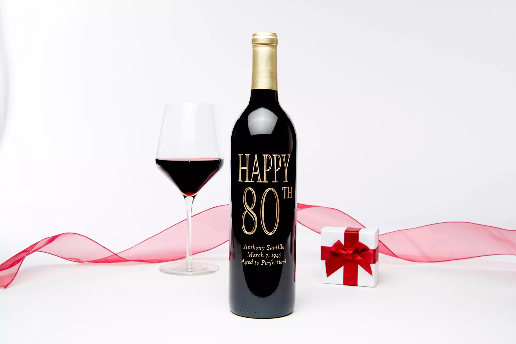 Personalized Birthday Gift - Custom Etched Wine Bottle