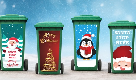 Christmas Wheelie Bin Stickers - Decomatters