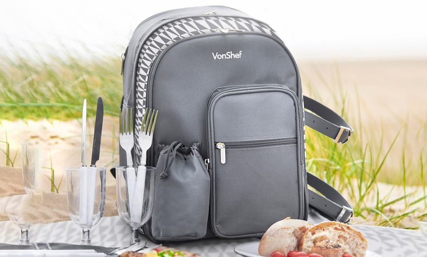 vonshef ash picnic backpack for 4