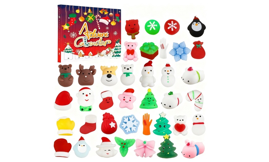 Image 1: 24 Days Countdown Advent Calendar with Rubber Toys