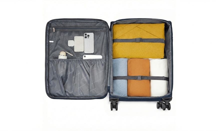 Image 8: British Traveller Expandable Softshell Suitcase