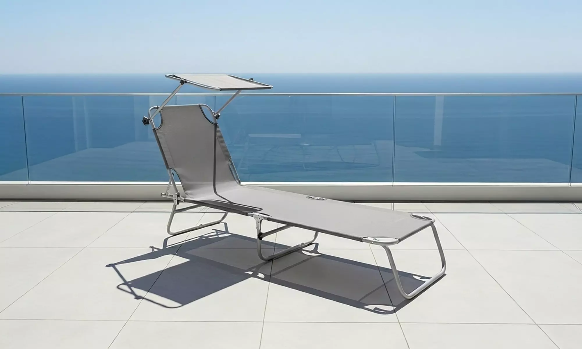 Lot de 2 chaises longues "Santa Fe" avec parasol