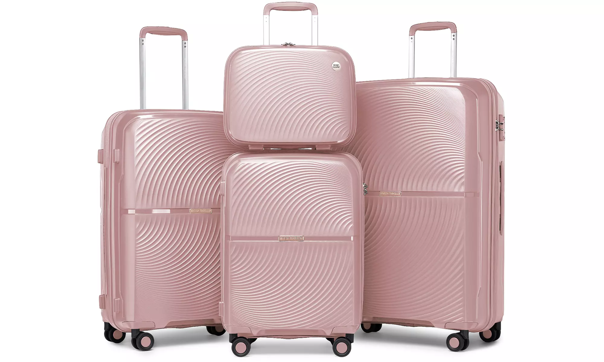 Maleta de ruedas rígida British Traveller con diseño ondulado