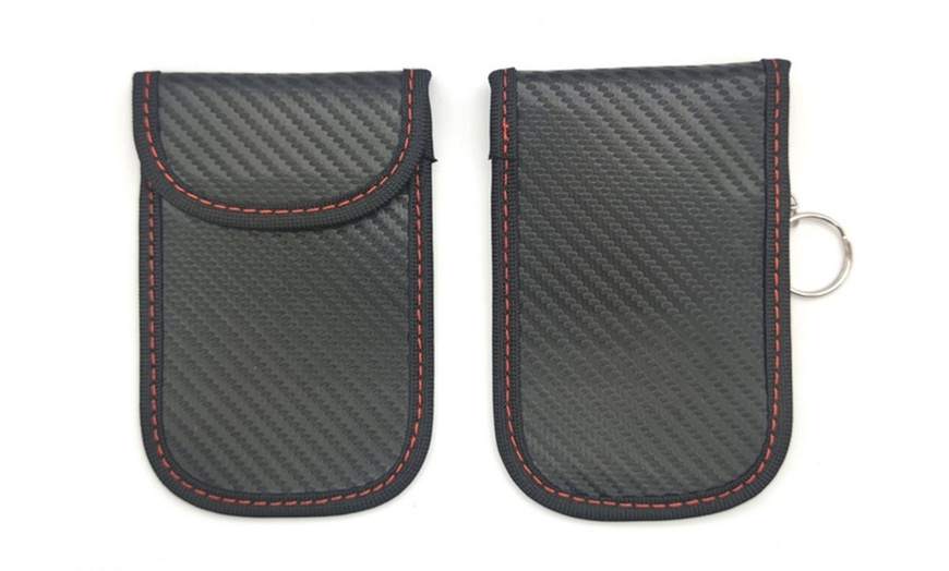 Image 4: 2 Pack Set Car Key Shielding Cases Keyless RFID Blocking Bags-716717X2