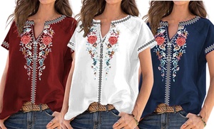 Floral Print Bohemian-Style Summer Top 