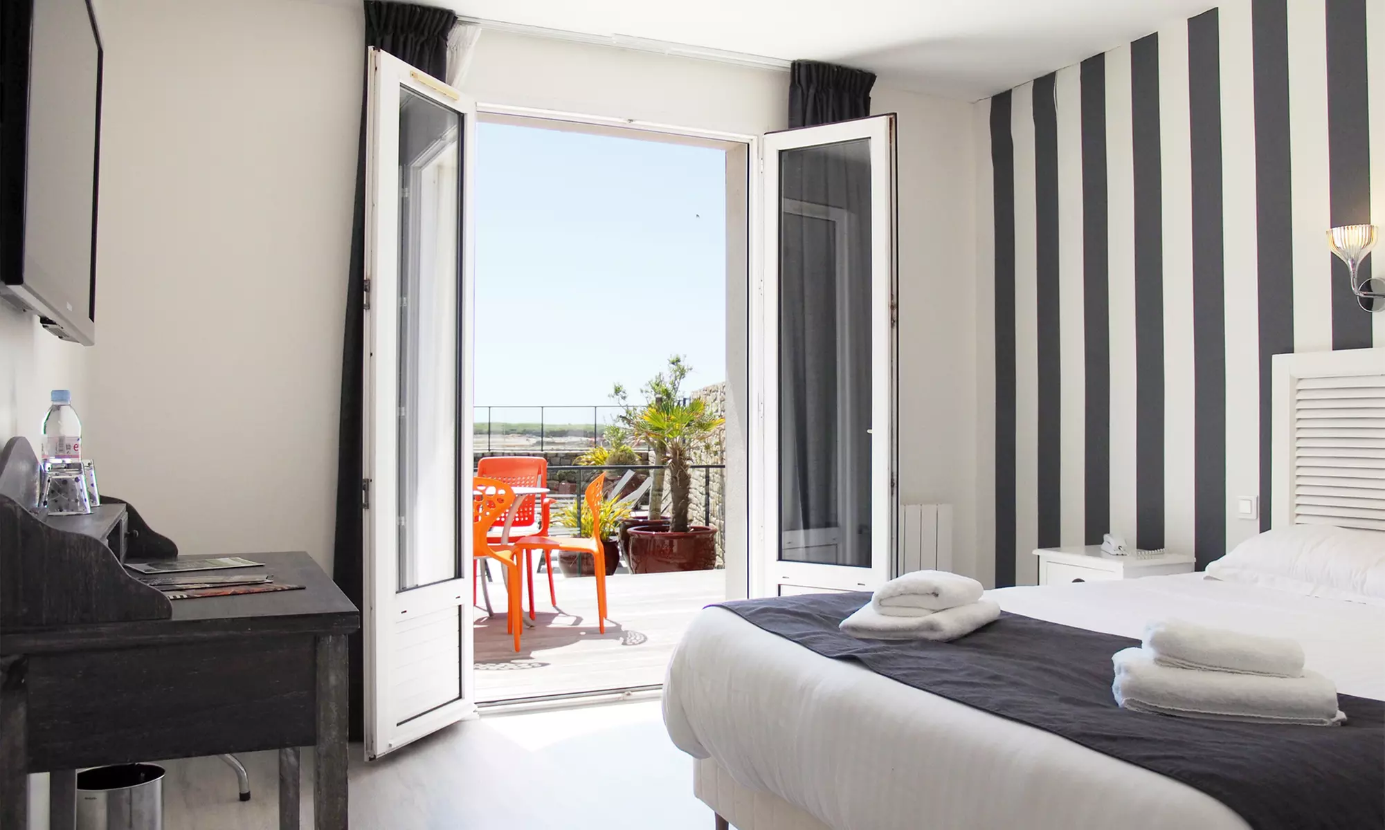 Plouguerneau : chambre double vue mer avec petit-déjeuner en option