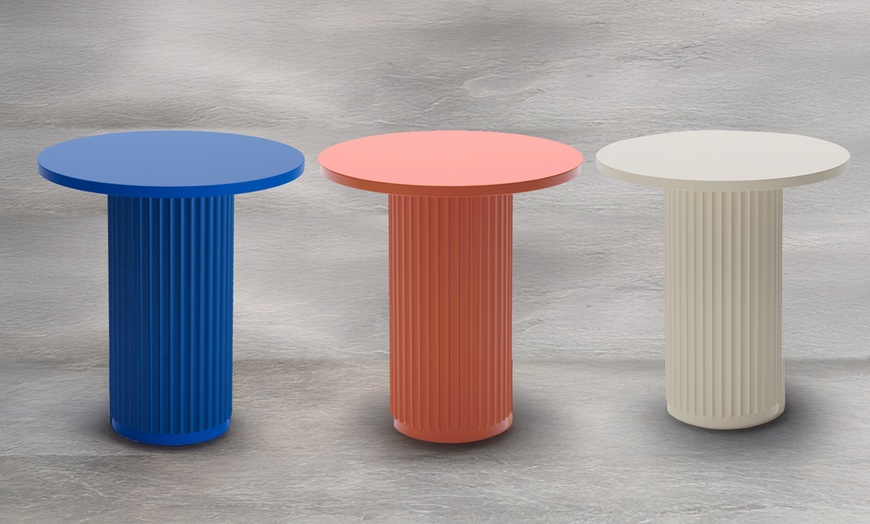 Image 1: Table d'appoint ronde cannelée 