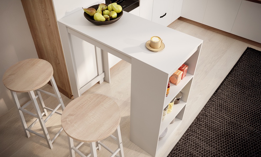 Image 8: Table haute Kyra de 110 cm avec ou sans tabouret