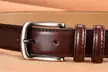 Men's Genuine Leather Belt Black Brown Size 32''-40'' 1.3'' Wide Jeans Belts - Second Medium