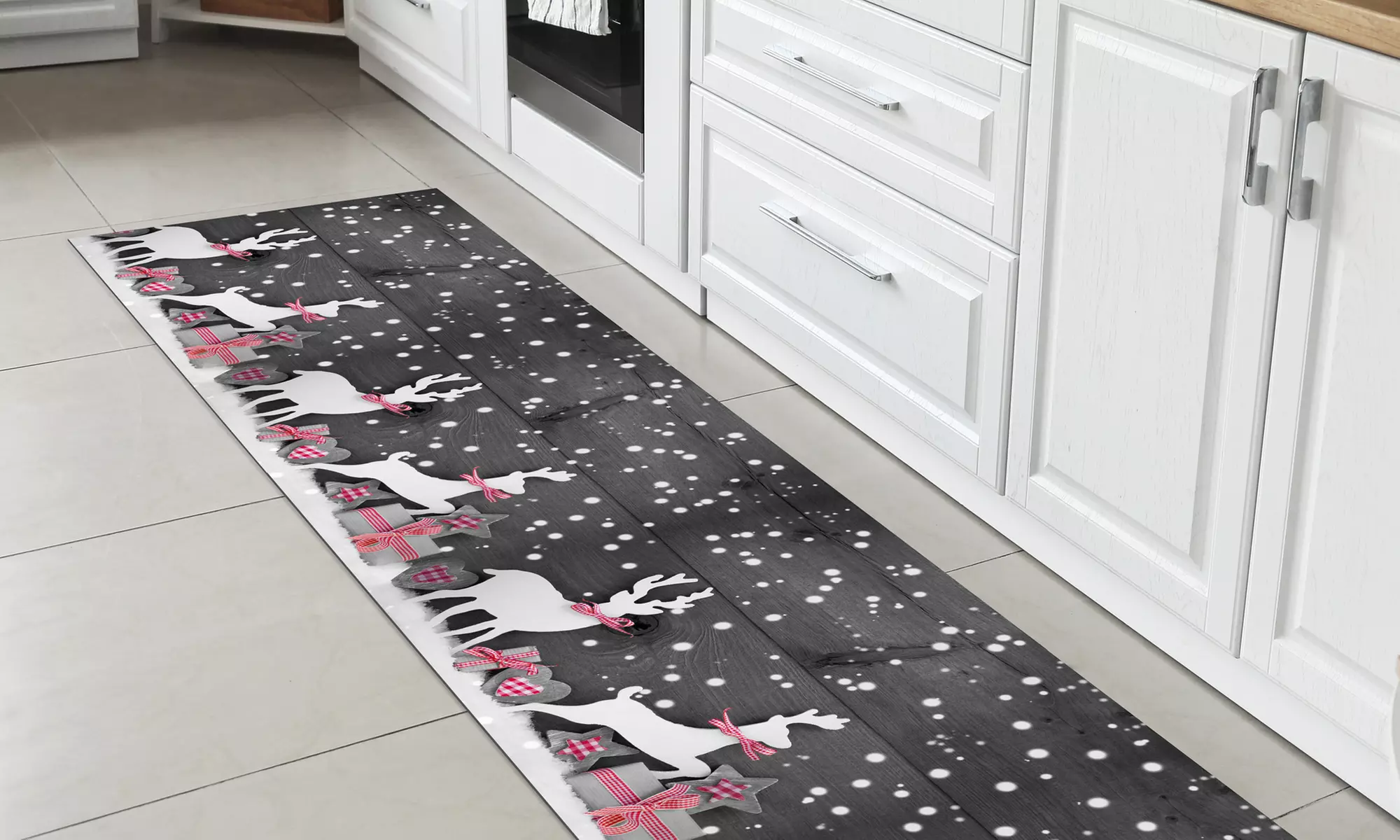 Alfombra con diseño navideño rectangular