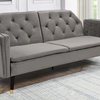 Image 1: Malmo Plush Velvet Sofa Bed