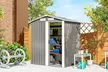 Outsunny Galvanised Steel Garden Storage Shed with Ventilation and Sliding or Double Doors - Image 2