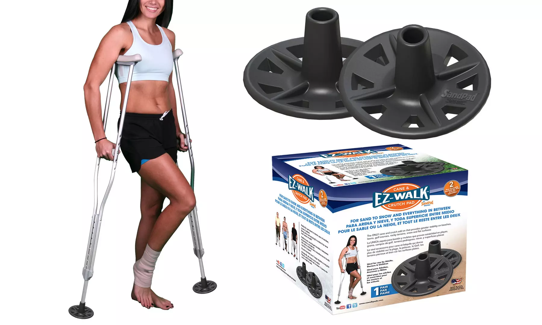 EZ-Walk Cane and Crutch Pads - Second Medium
