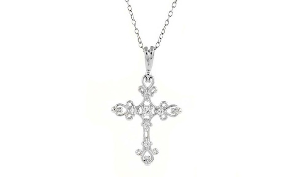 Floral on sale cross necklace