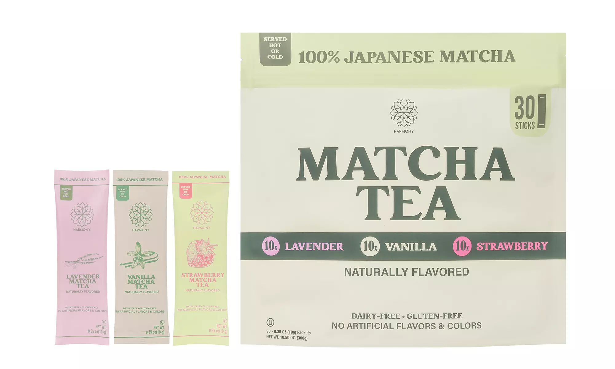 Harmony Matcha 30 Stick Combo Bag (2 Packs) and 40 oz. Tumbler (assorted)