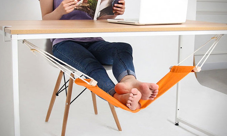 Image 1: Under-Desk Feet Hammock