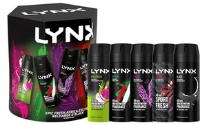 Up to Four Lynx Body Sprays Multi Fragrance Five-Piece Sets