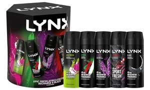  Up to Four Lynx Body Sprays Multi Fragrance Five-Piece Sets 