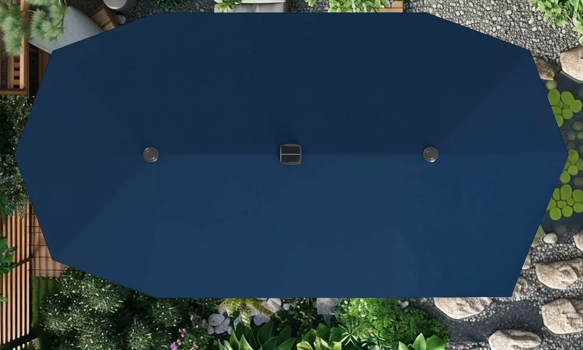 Costway 13ft Outdoor Double-Sided Table Umbrella with Optional LED Lights