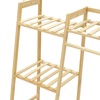 Image 6: Natural Bamboo Garment Rack with Shelves and Hanging Rod