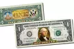 Colorized Two-Sided Genuine U.S. One or Two Dollar Bills - Second Medium