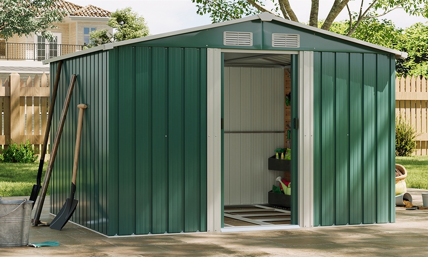 Image 13: Large Metal Garden Tool Storage Shed in 6 Styles