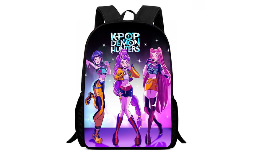 Image 21: KPop Demon Hunters Inspired Backpack Set 
