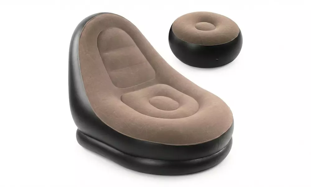 Aufblasbarer Sessel mit Fußhocker