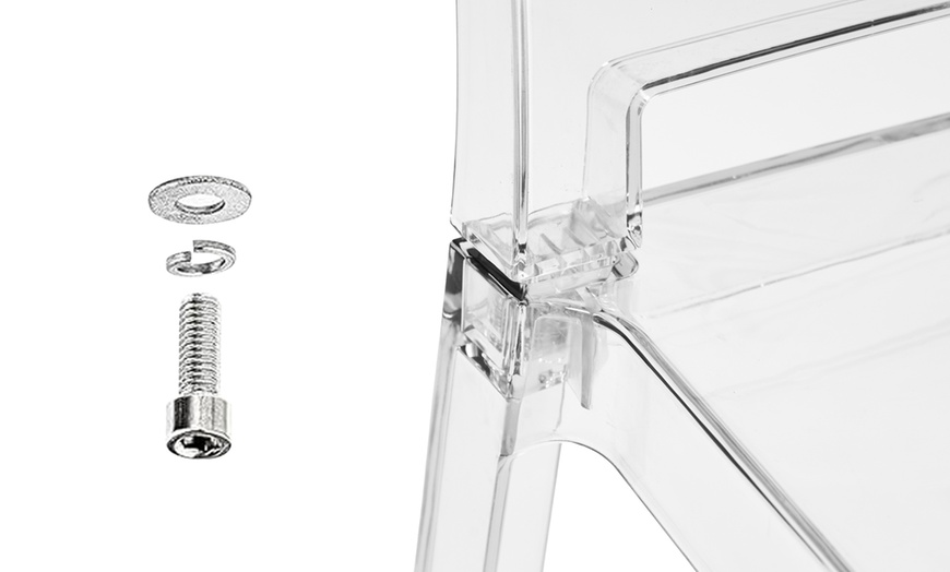 Image 4: Set de 4 sillas de cocina transparentes Petra