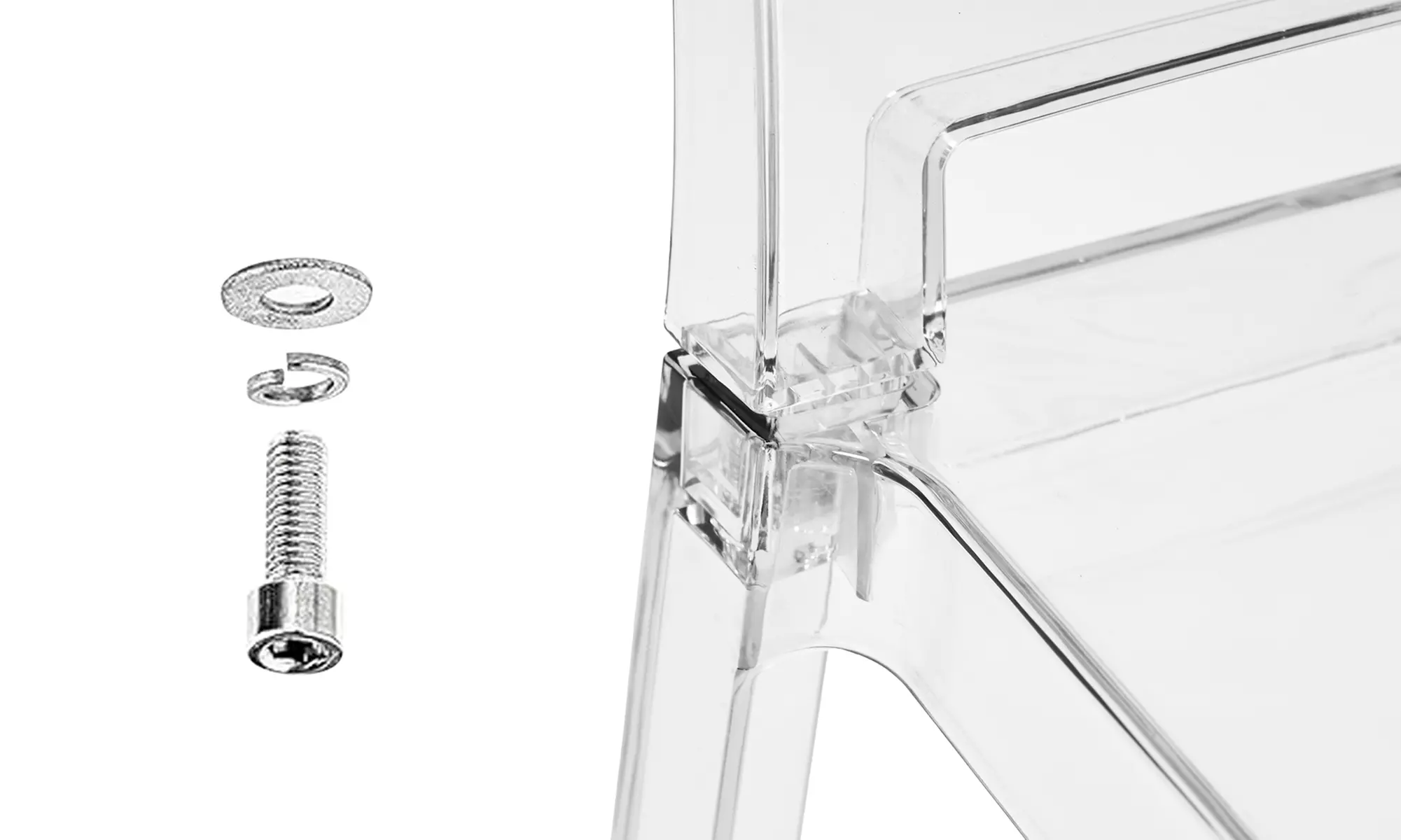 Set de 4 sillas de cocina transparentes Petra