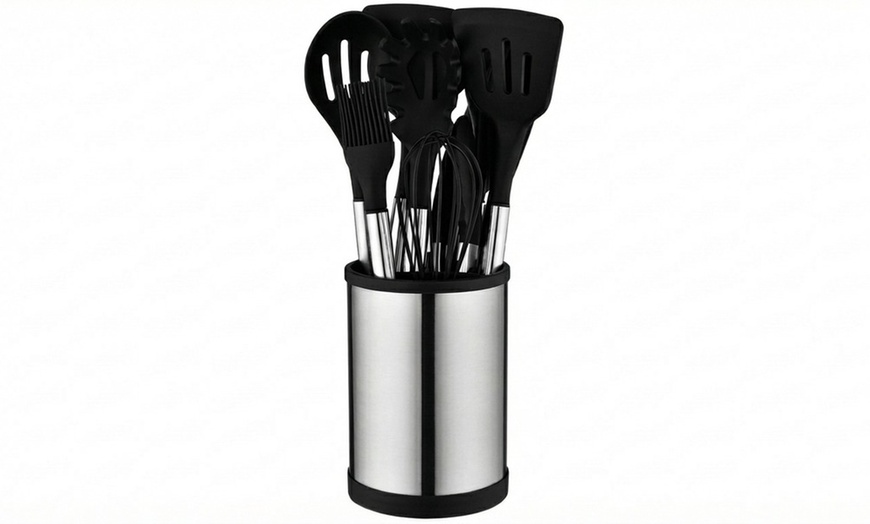 Image 8: Set d'ustensiles de cuisine en silicone 12 pièces avec support