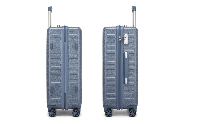 Image 9: KONO Hardshell Luggage in Denim Blue with TSA Lock and Spinner Wheels