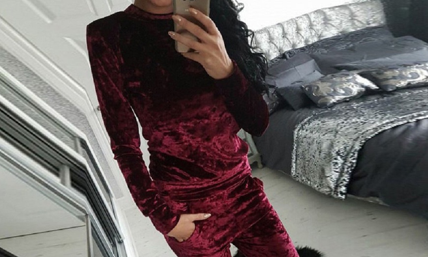 Image 13: Crushed Velvet Tracksuit