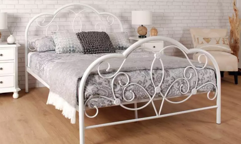 Versailles Metal Bed Frame with Optional Mattress - Primary Image