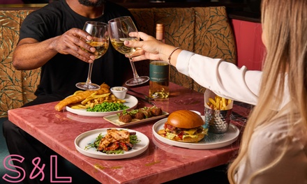 S&L Sharer with bottle of Wine or 2x Cocktails - Slug & Lettuce